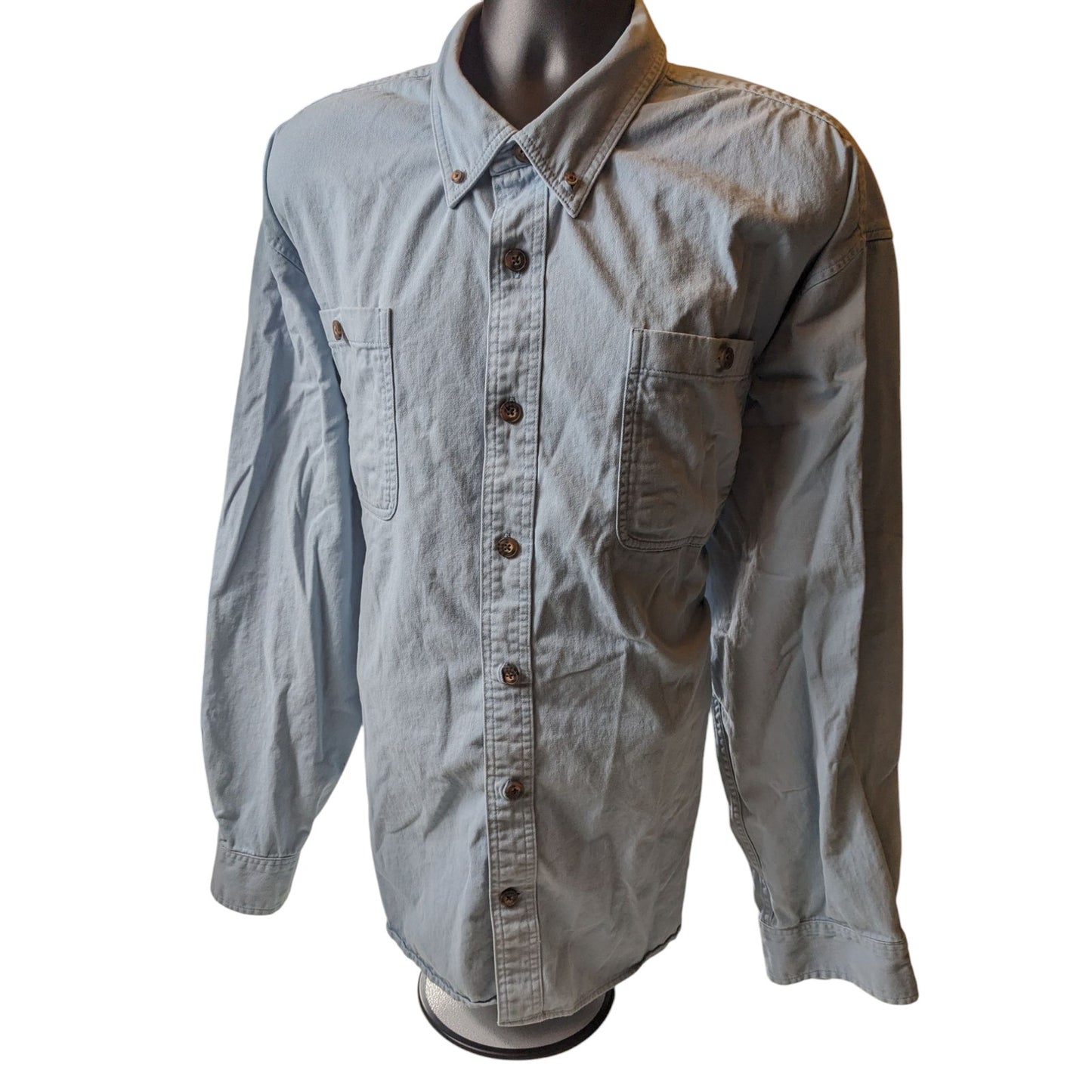 Duluth Trading Shirt Men 3XL Button Up Long Sleeve Workwear Chest Pockets Rugged