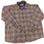 Wrangler Mens XL Brown Flannel Shirt Long Sleeve Button Down Plaid Workwear