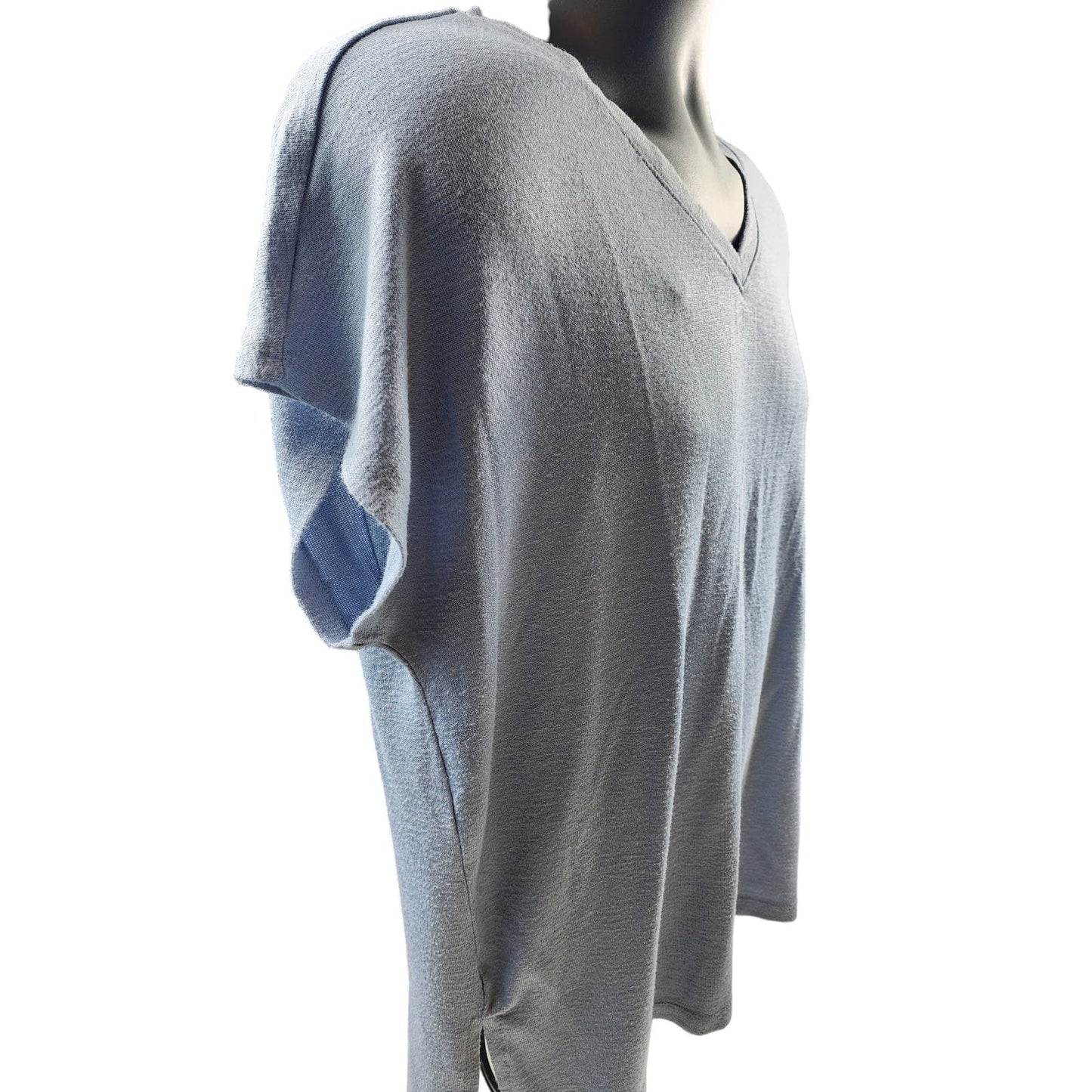 Orvis V Neck Shirt Mens Large Lightweight Casual Knit Blue Pullover
