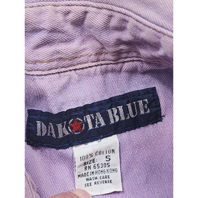 Vintage Dakota Denim Shirt Large Ombre Purple Jean Western Colorblock 90s Y2K