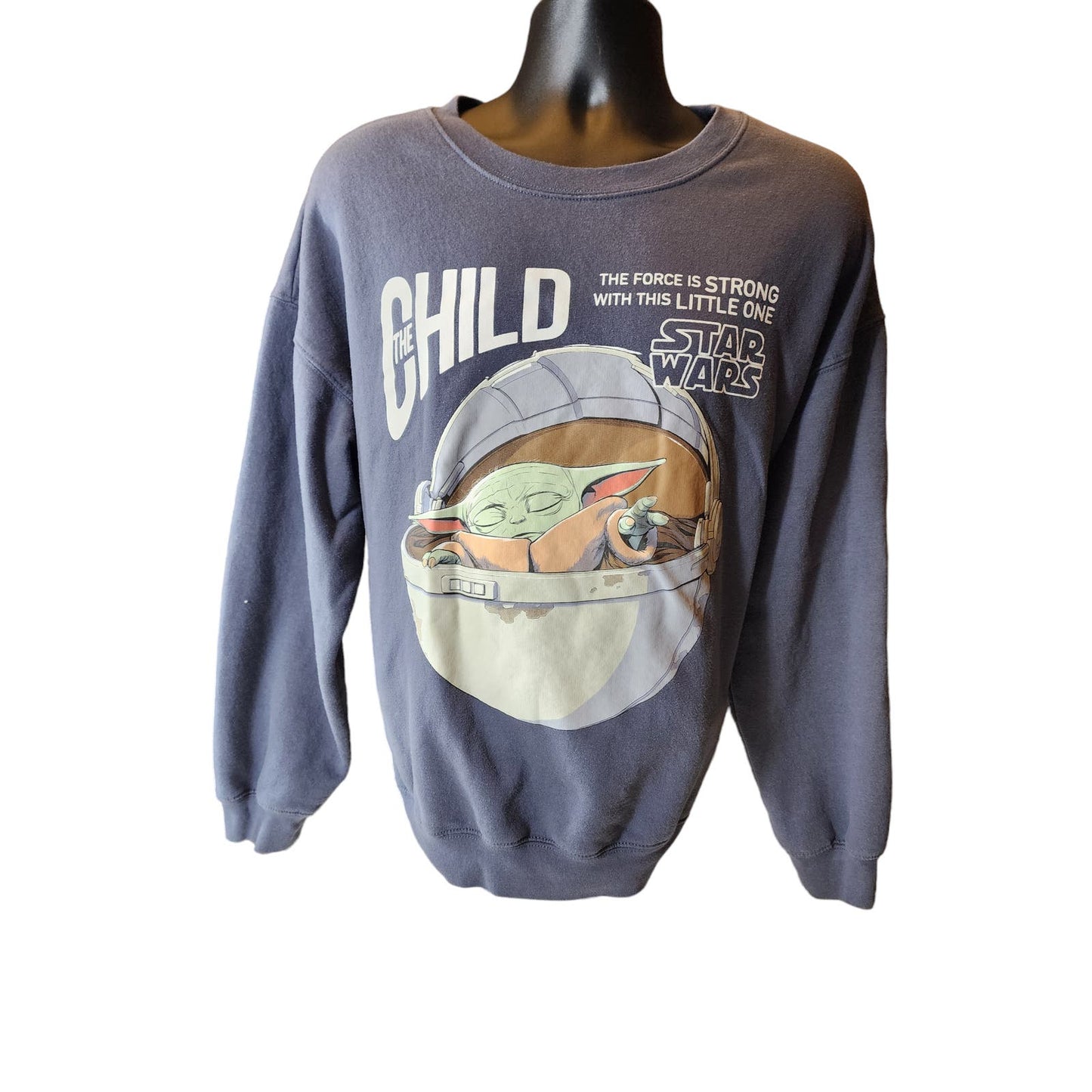 Star Wars Sweatshirt Womens XXL Baby Yoda Child Force Strong Mandalorian Sci Fi