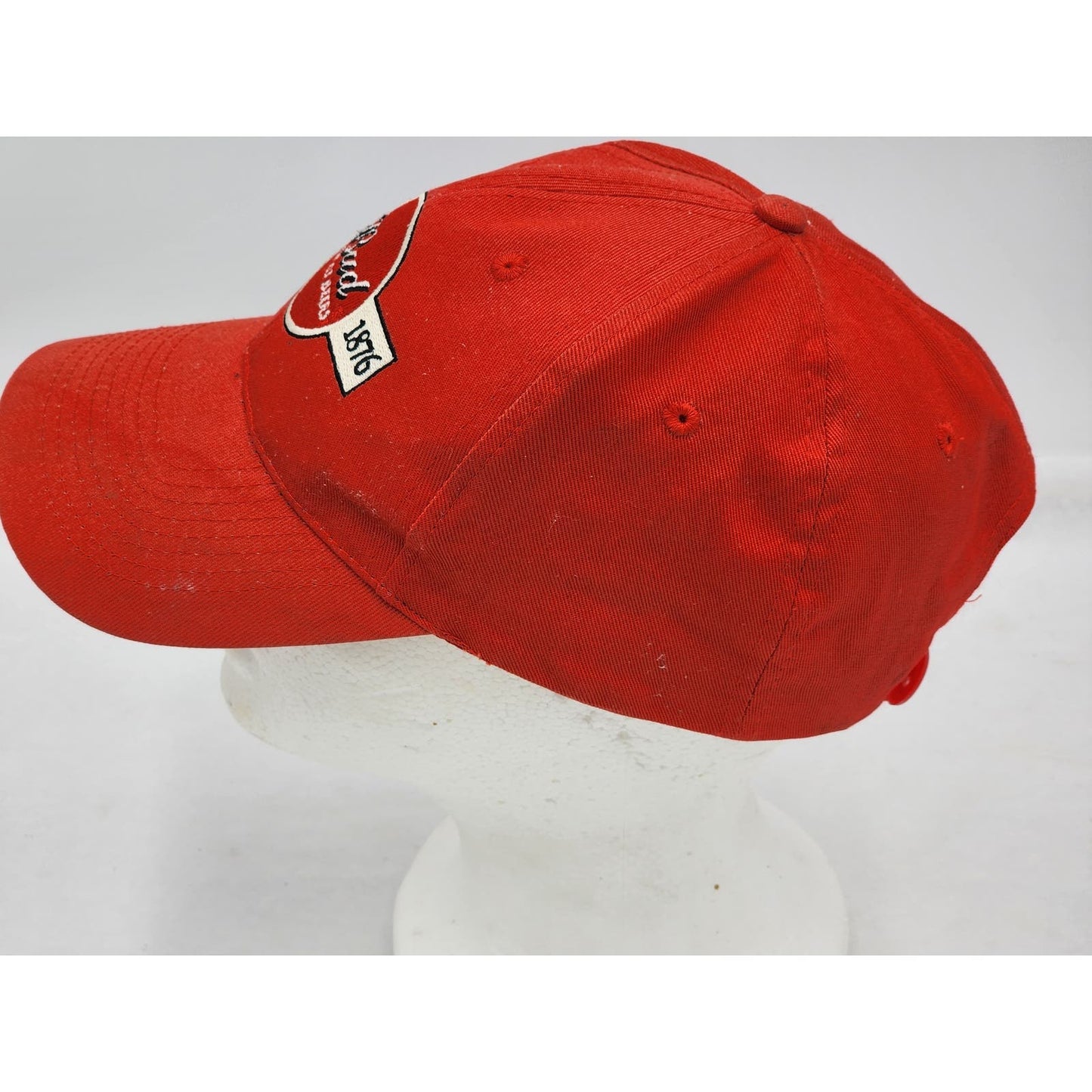 Bud King Of Beers Since 1876 Red Baseball Hat Snapback Brewery Logo Americana