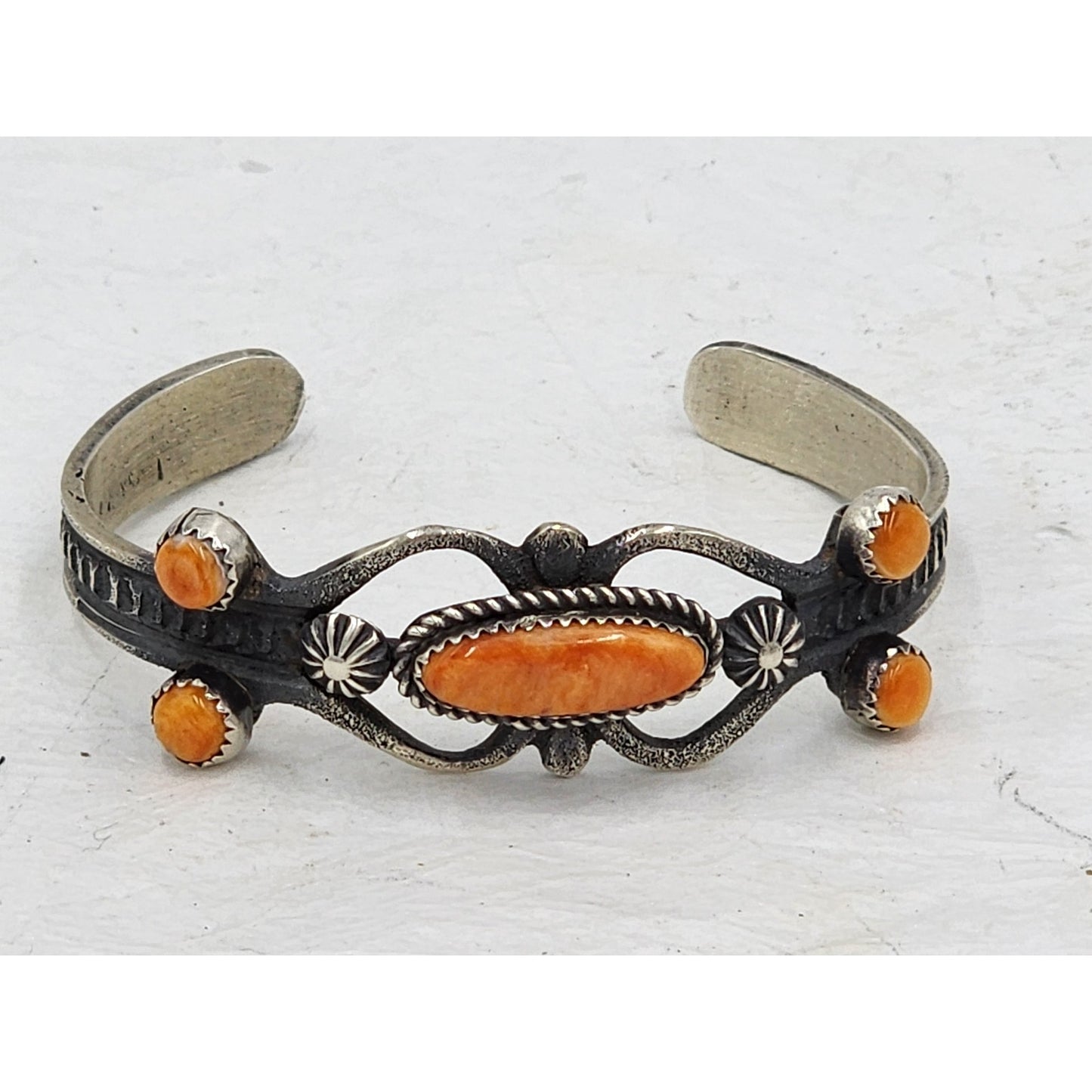 Navajo Spiny Oyster Sterling Cuff Bracelet Eva Linberg Billah Native American