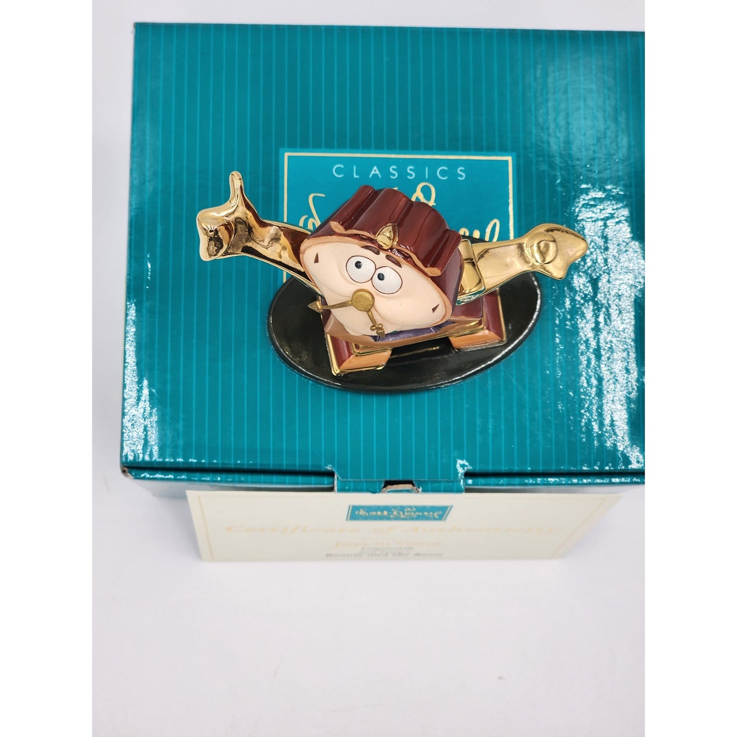 WDCC Disney Cogsworth Just in Time Figurine Beauty Beast Vintage Retired COA Box
