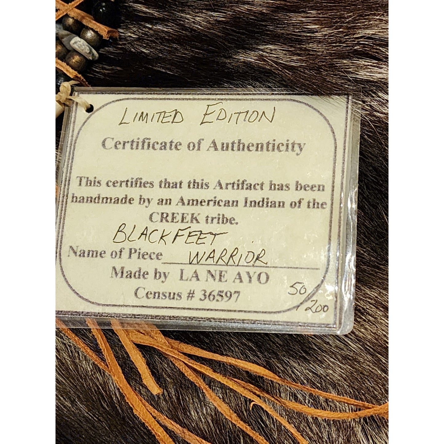 La Ne Ayo Spirit Mask Blackfeet Warrior Native American Indian Creek Tribe 47"