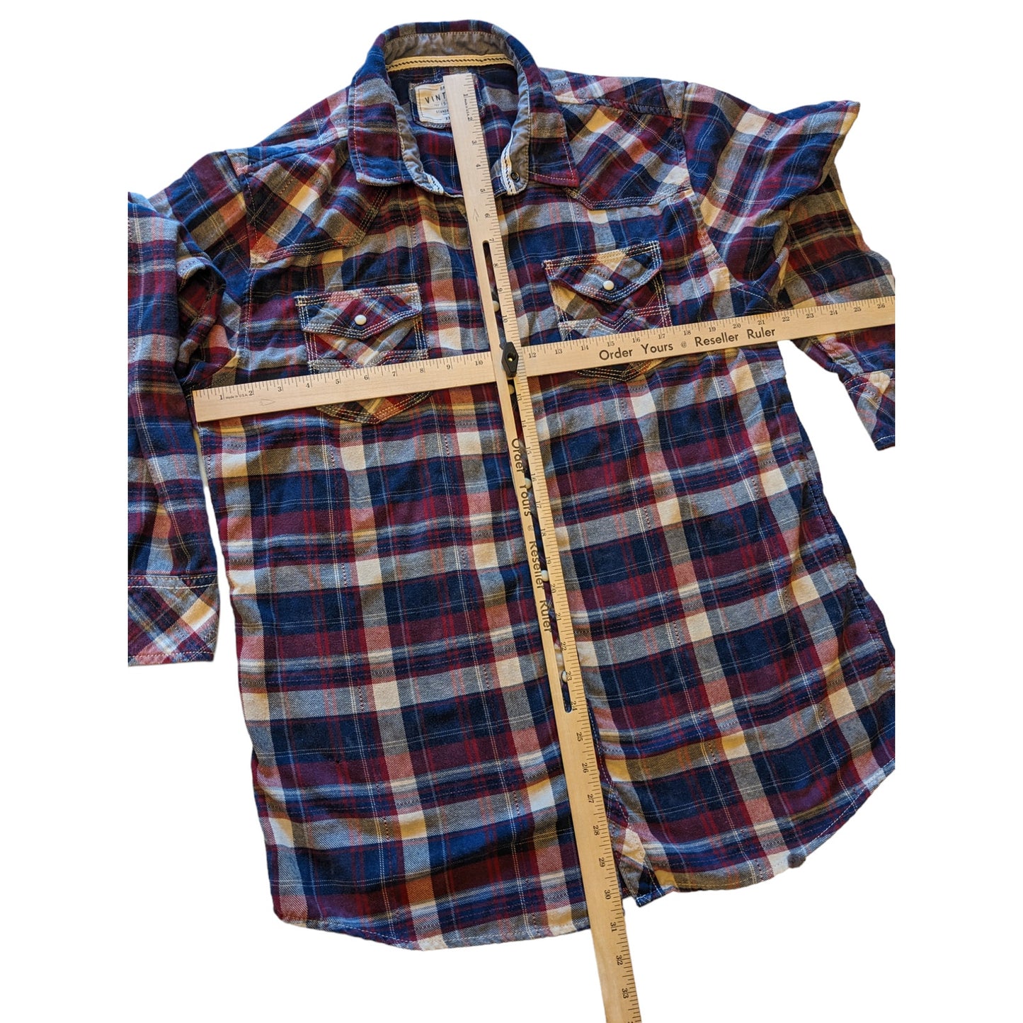 BKE Plaid Flannel Western Shirt Mens XXL Pearl Snap Long Sleeve Vintage Fit