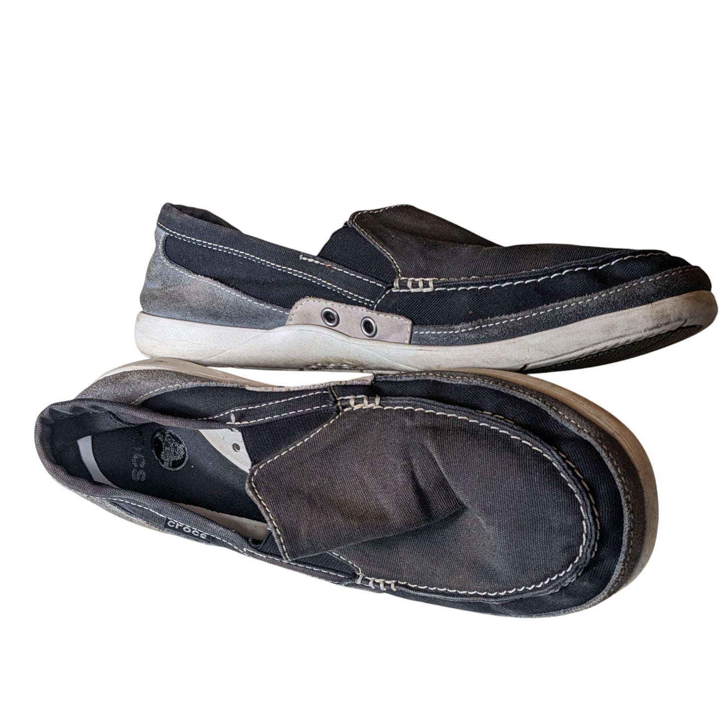 Crocs Shoes Mens 10 Canvas Slip On Loafers Comfort Lightweight Travel Boating