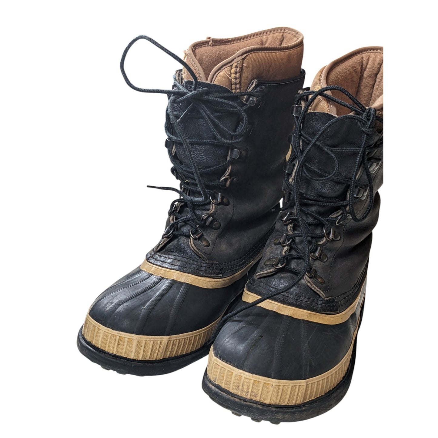 Sorel Kaufman Winter Boots Mens 8 Womens 10 Insulated Rubber Snow Lace Canada