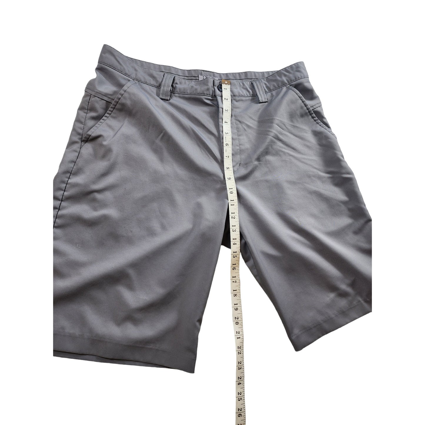 IZOD Golf Shorts Mens Size 36 Gray XFG Chino Flat Pockets Belt Loops Summer
