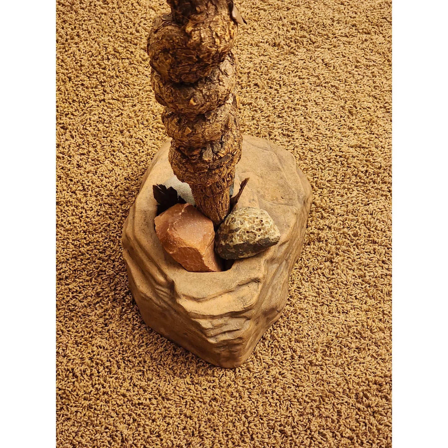 Totem Pole Native American Southwestern Style Large Figurine Wood Rock Decor 39"
