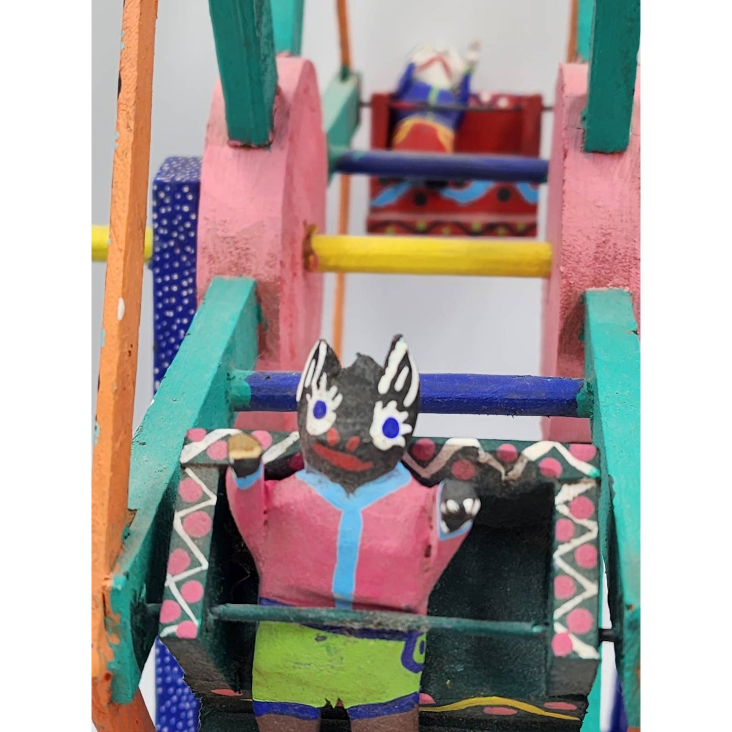Alebrijes Oaxaca Ferris Wheel Signed Agustin Vasquez Aguilar Folk Art Mexico 17"