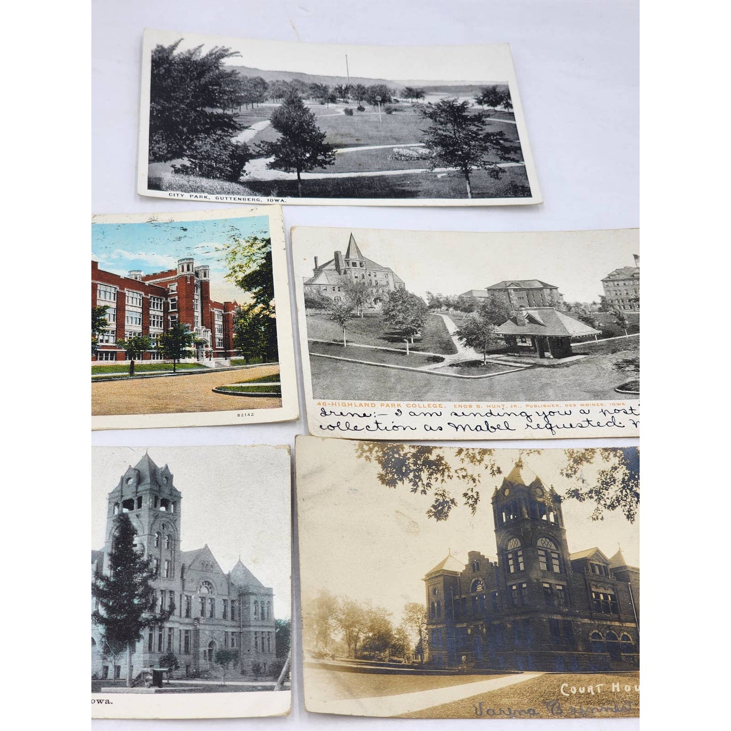 c1907 PostCard Lot Iowa Garner Elevator Dubuque Mason City Guttenberg Highland