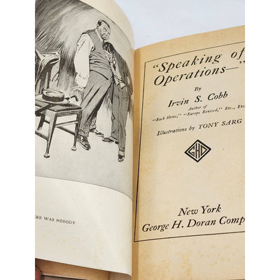 Perfectly Painless Speaking Of Operations By Irvin Cobb Illustrated Antiquarian