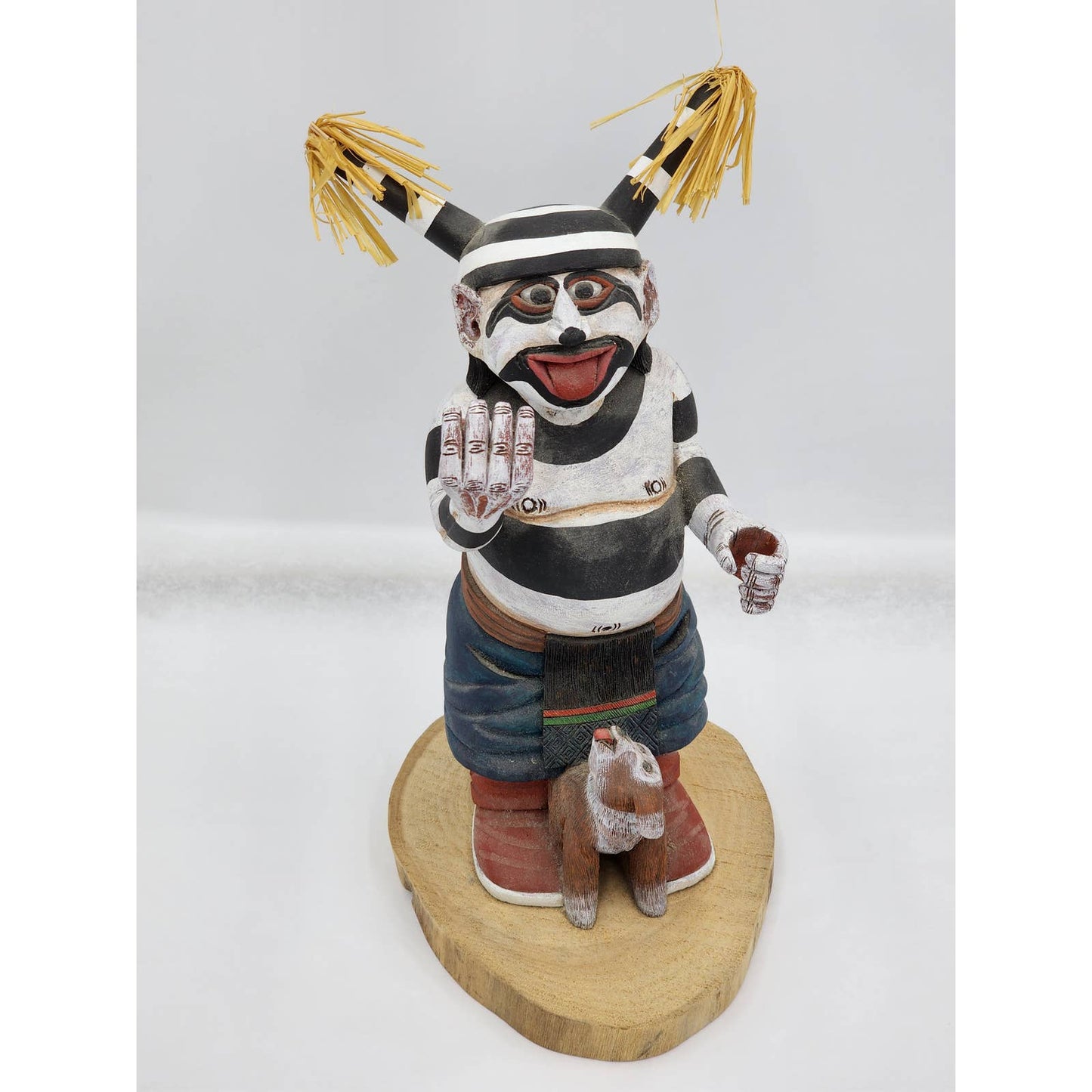 Kachina Doll Hopi Clown Neil David Vintage Native American Kewa Koyala Signed 11"