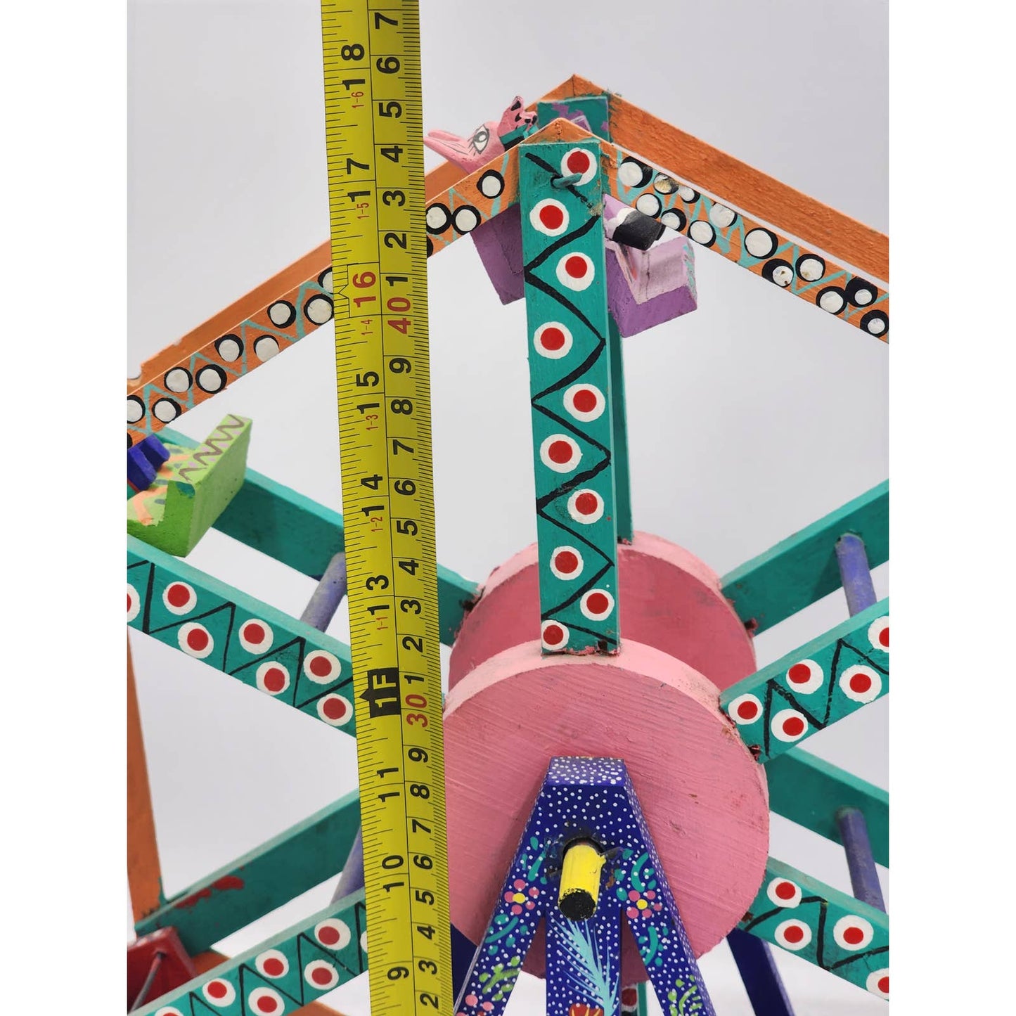 Alebrijes Oaxaca Ferris Wheel Signed Agustin Vasquez Aguilar Folk Art Mexico 17"