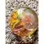 Paperweight Art Glass Orange Yellow Floral Vintage Collectible Home Office Decor