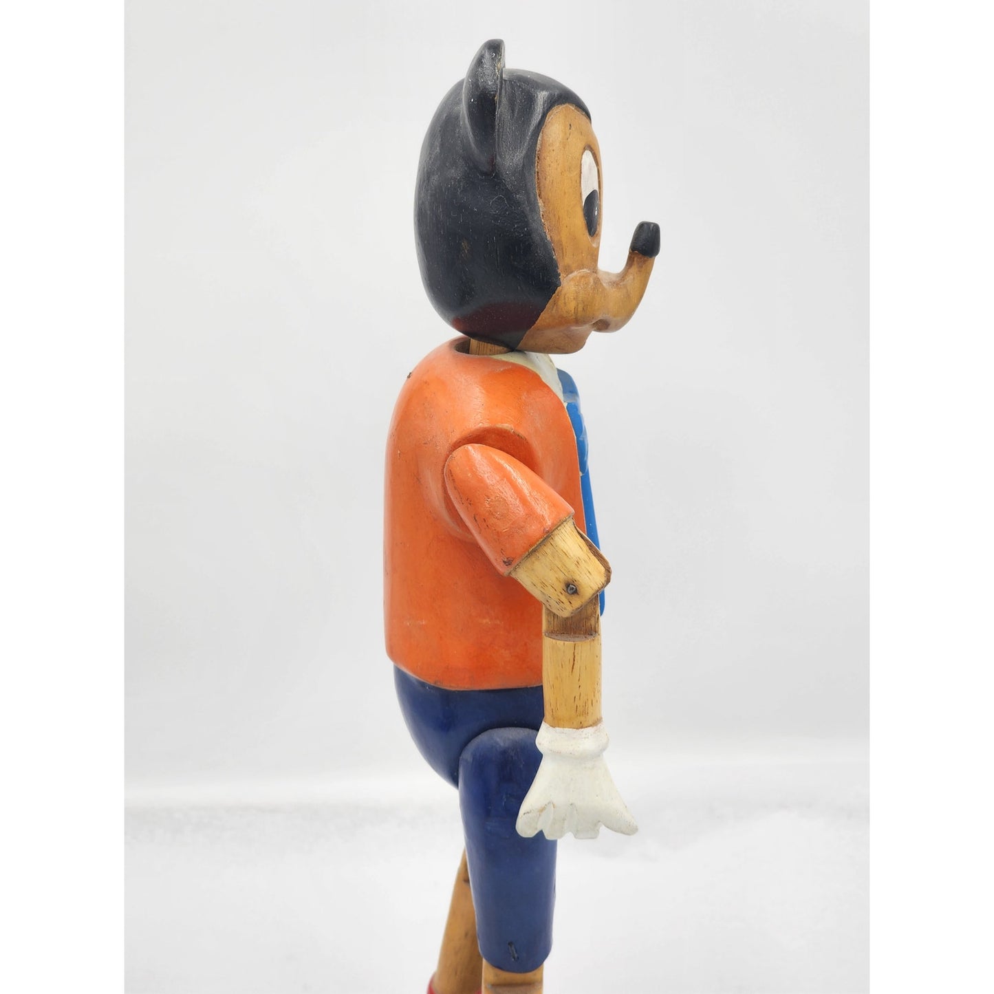 Rare Disney Mickey Mouse Marionette Puppet On Stand Vintage Collectible Wood 17"