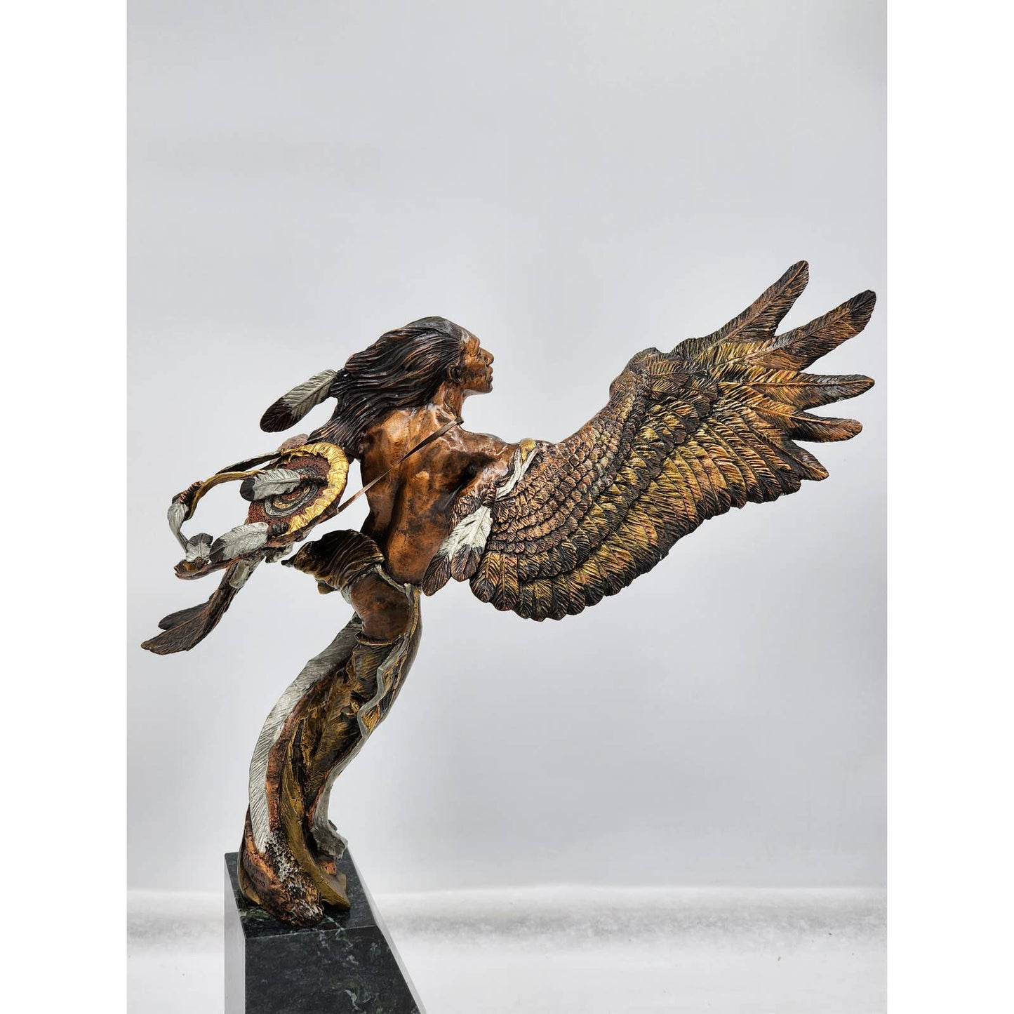 Legends Dan Medina Sculpture Vision Quest Bronze Indian Western Vintage Limited