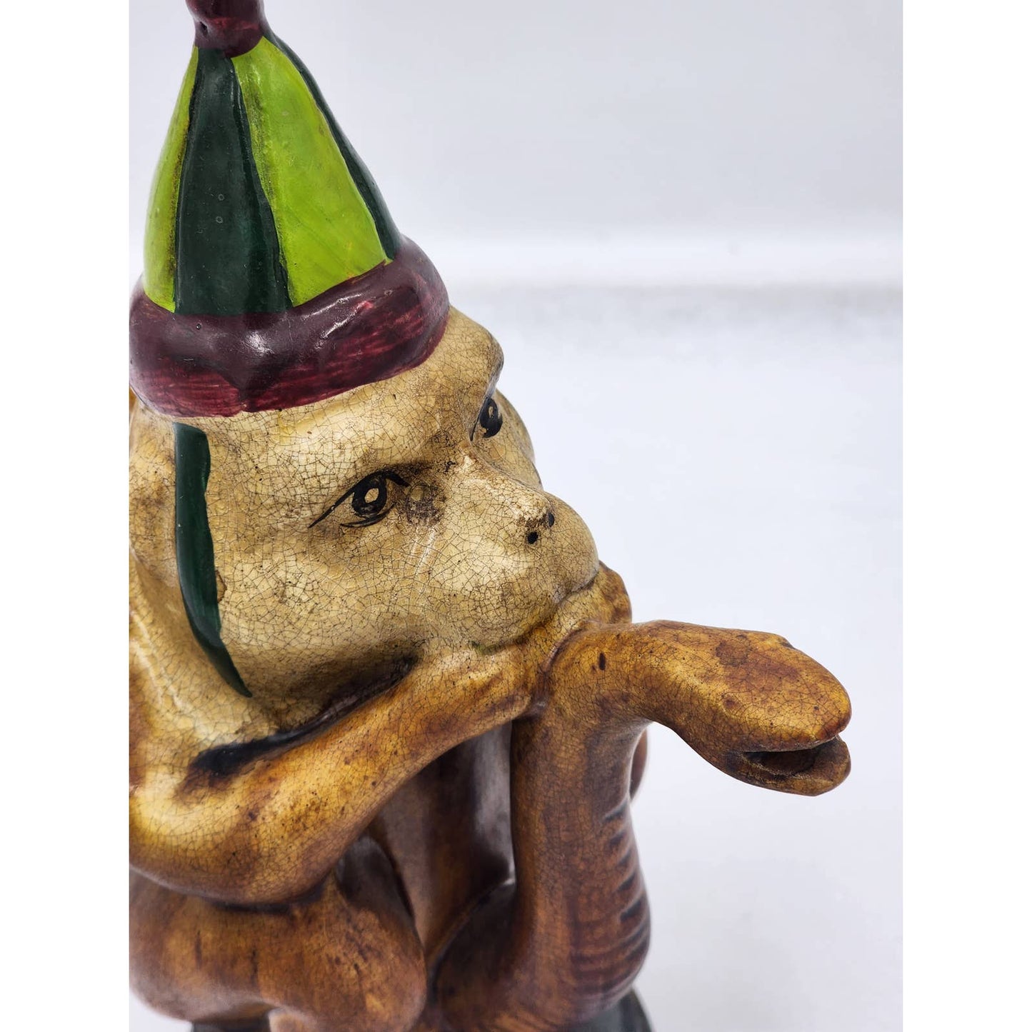 Vintage Circus Monkey Teapot Music Harmonica Snake Spout Whimsical Rare Quirk 9"