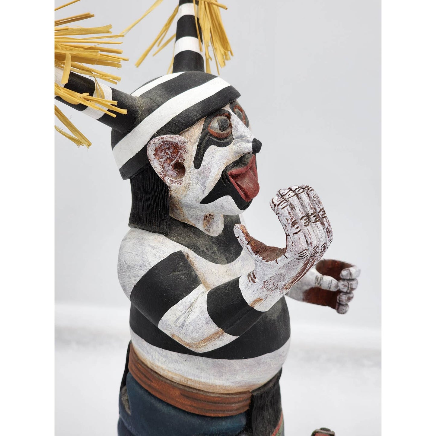 Kachina Doll Hopi Clown Neil David Vintage Native American Kewa Koyala Signed 11"