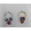 Sparkly Dangle Hoops Womens Earrings Red Silver Blue Set