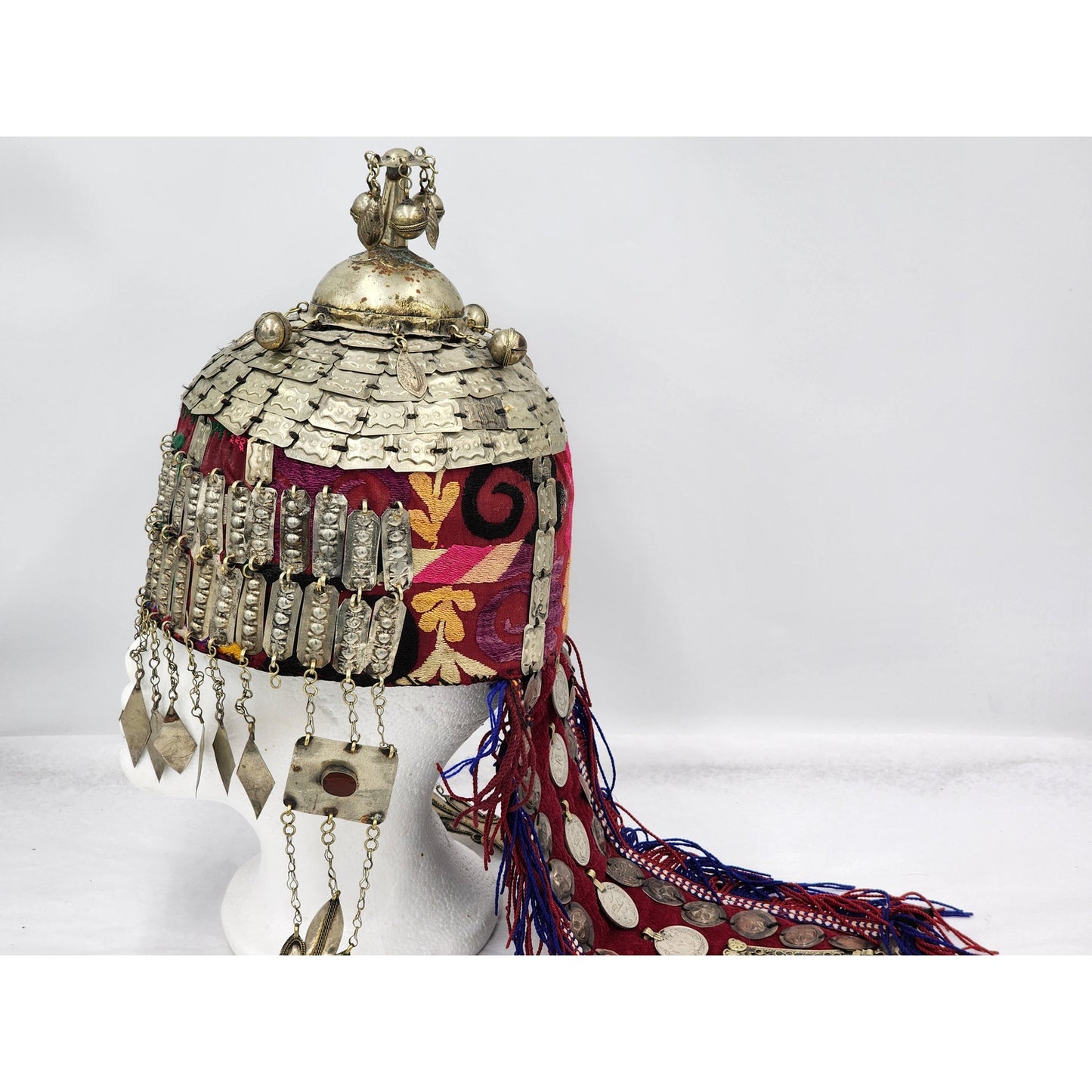 Vintage Bride Headdress Tribal Wedding Pendant Tassels Ceremony Asian Boho 24"