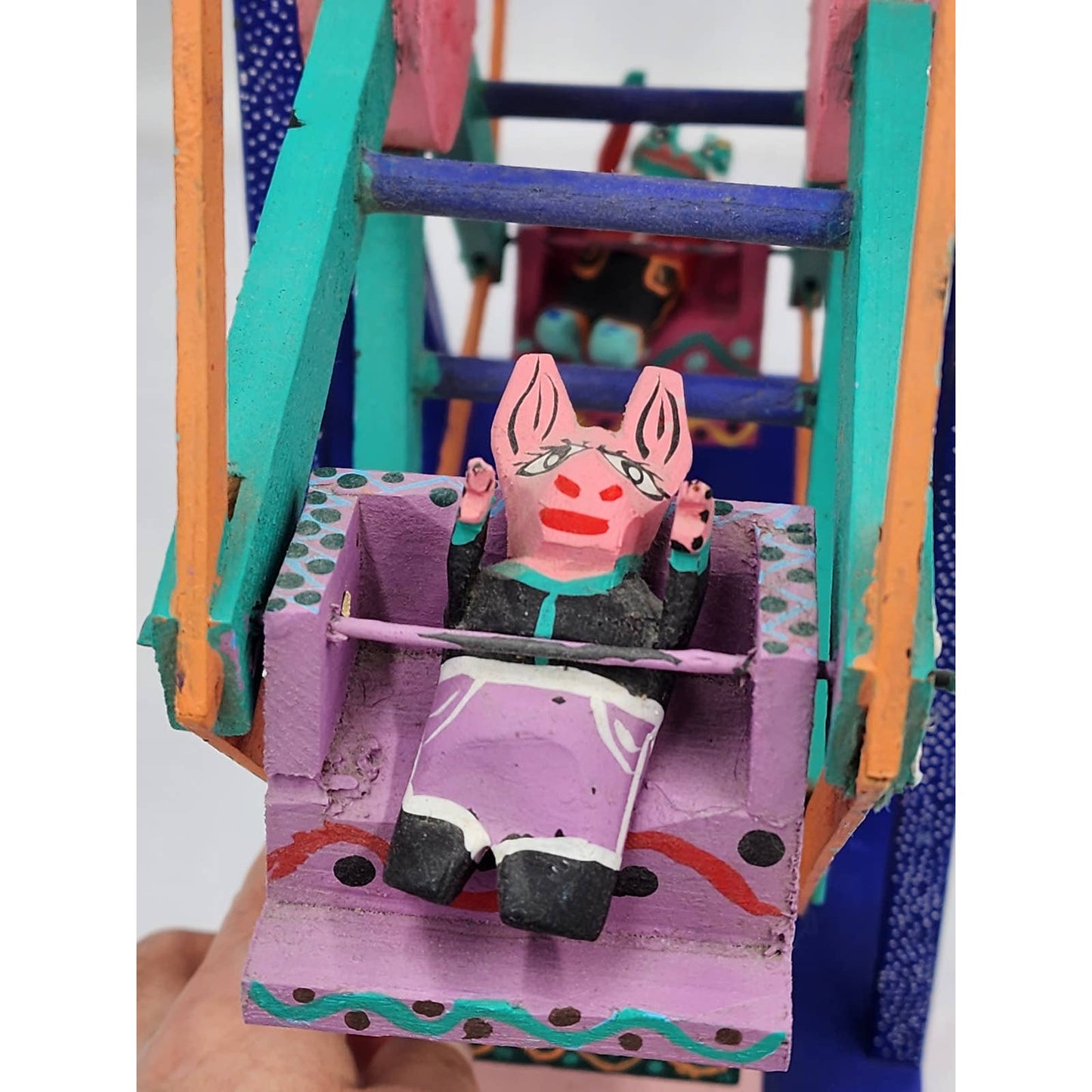 Alebrijes Oaxaca Ferris Wheel Signed Agustin Vasquez Aguilar Folk Art Mexico 17"