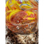 Paperweight Art Glass Orange Yellow Floral Vintage Collectible Home Office Decor