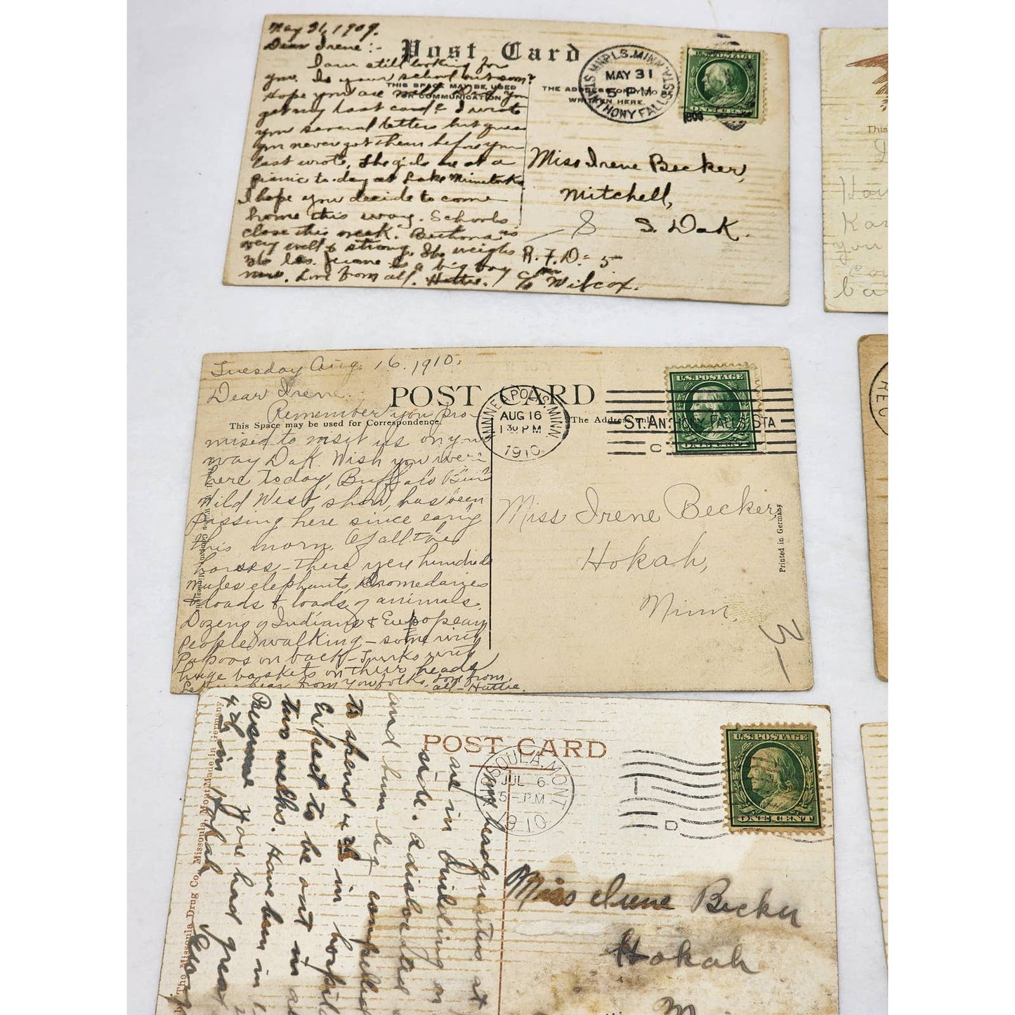c1907 PostCard Lot UMN Physics Wonderland Park St Patrick Hospital Missoula MT