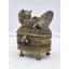 Old Jewelry Box Bronze India Art Hinged Footed Storage Trinket Hindu Kamdhenu