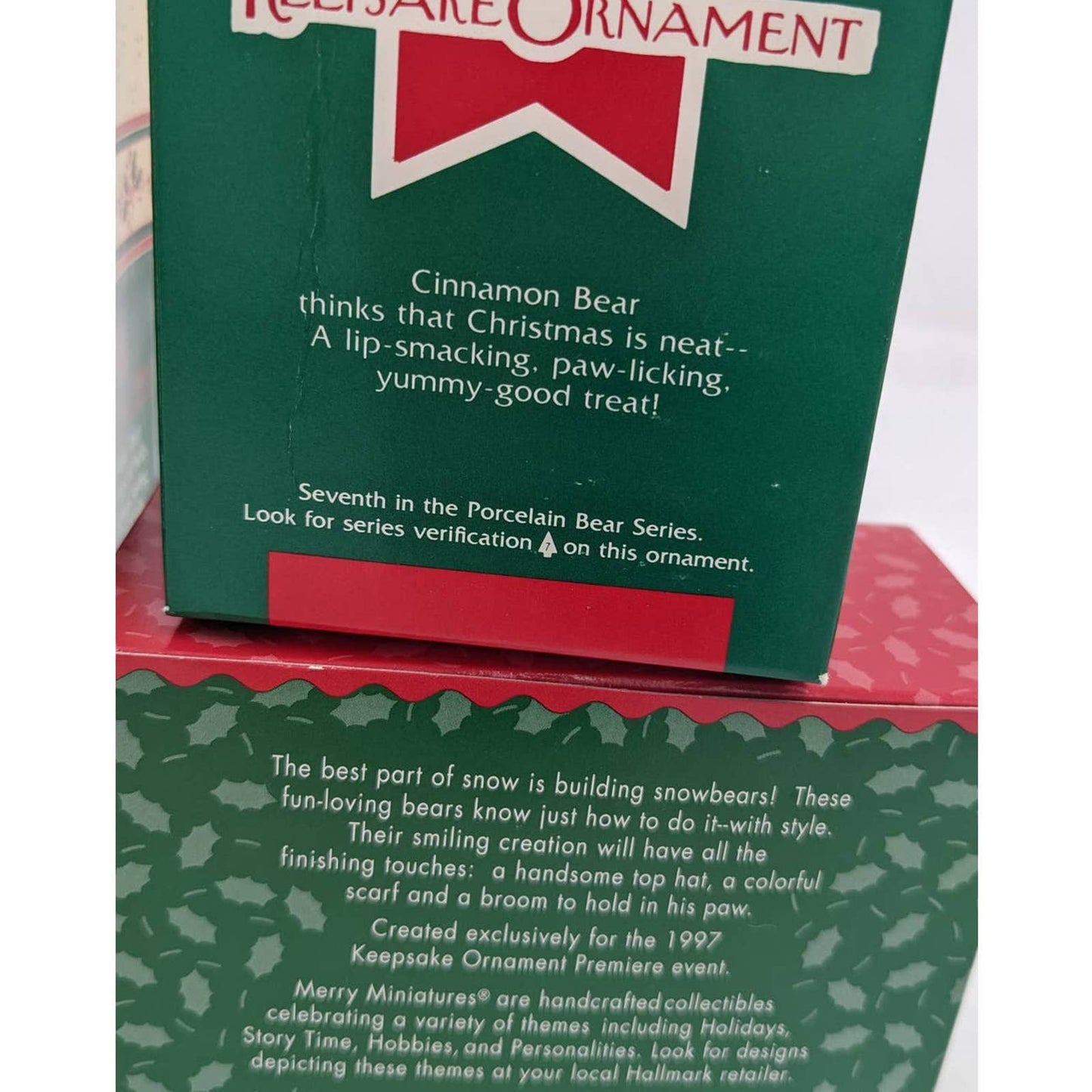 Hallmark Ornaments Vintage Keepsake Bright Playful Cinnamon Bear Snowbear W/Box