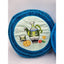Asian Throw Pillows Pair Embroidered Blue Satin Round Decorative Tea Time