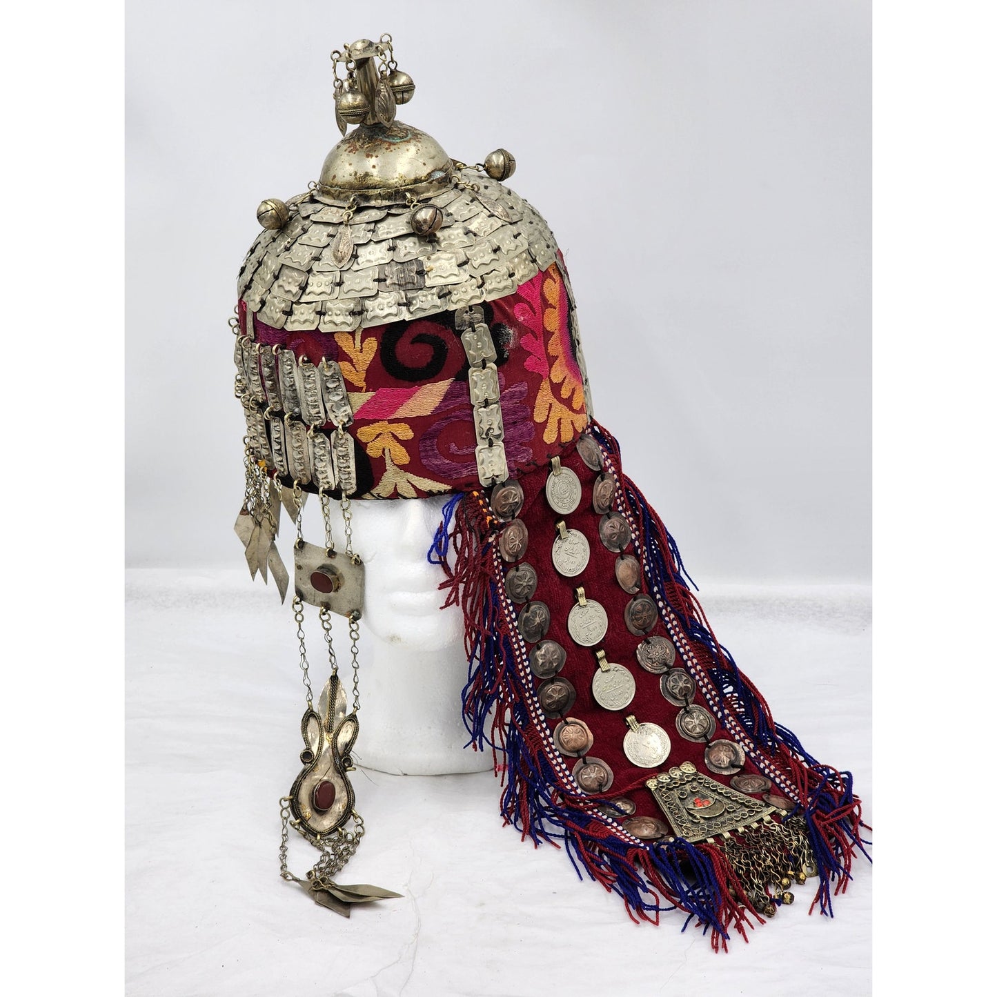 Vintage Bride Headdress Tribal Wedding Pendant Tassels Ceremony Asian Boho 24"