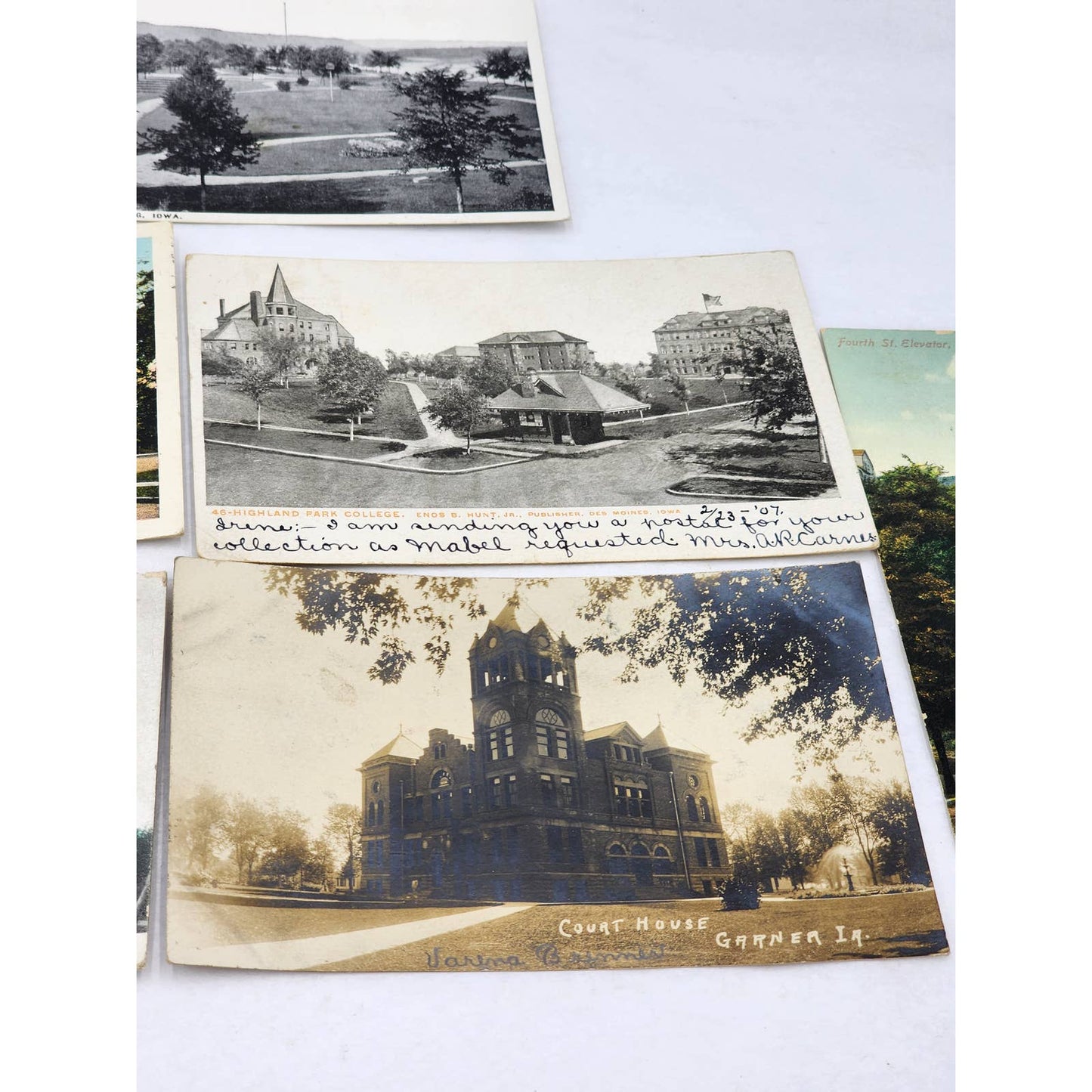 c1907 PostCard Lot Iowa Garner Elevator Dubuque Mason City Guttenberg Highland