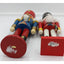 Vintage Nutcracker Set 2 Solder King Red/Black Red/Blue 13" And 15" Tall