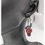 Sparkly Dangle Hoops Womens Earrings Red Silver Blue Set