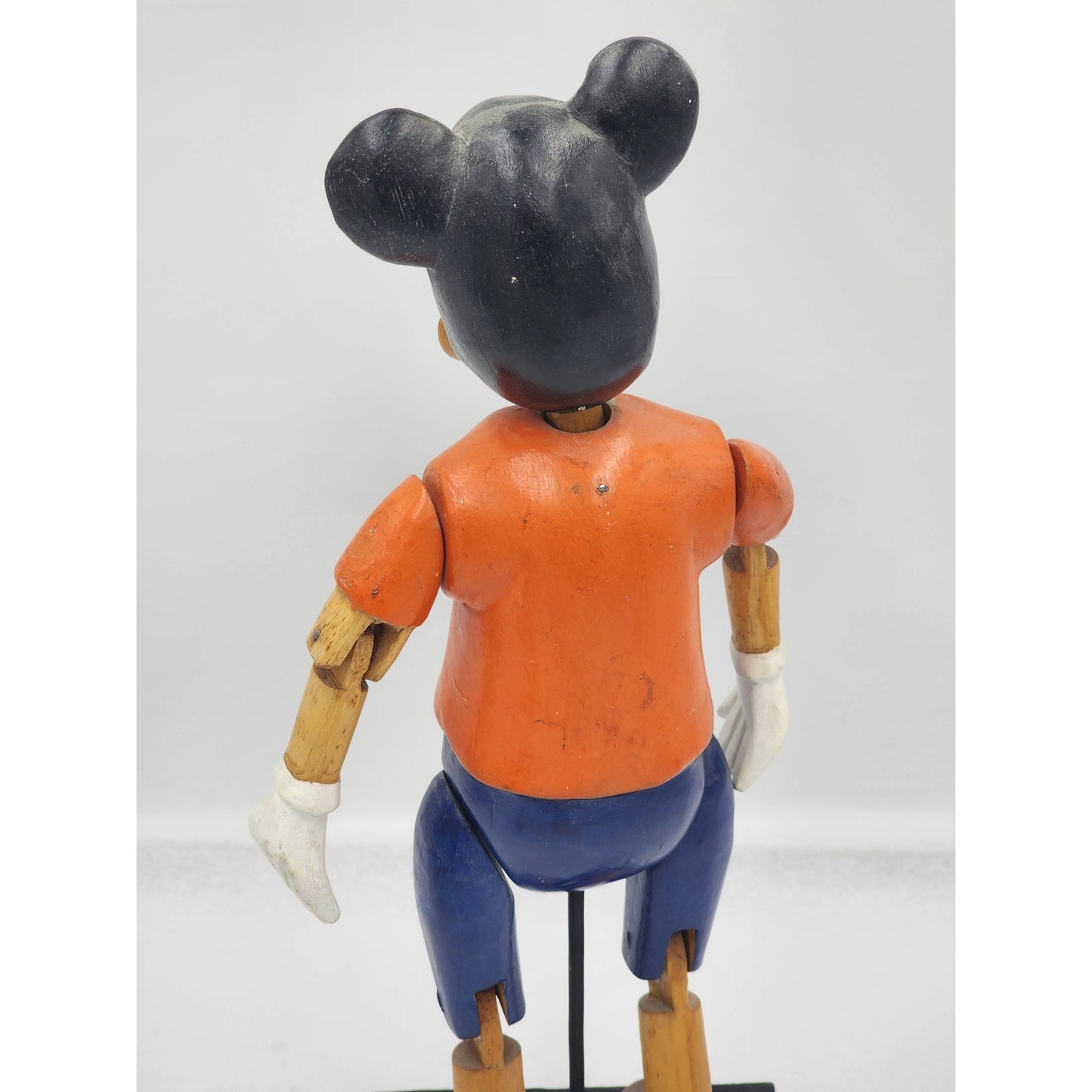 Rare Disney Mickey Mouse Marionette Puppet On Stand Vintage Collectible Wood 17"