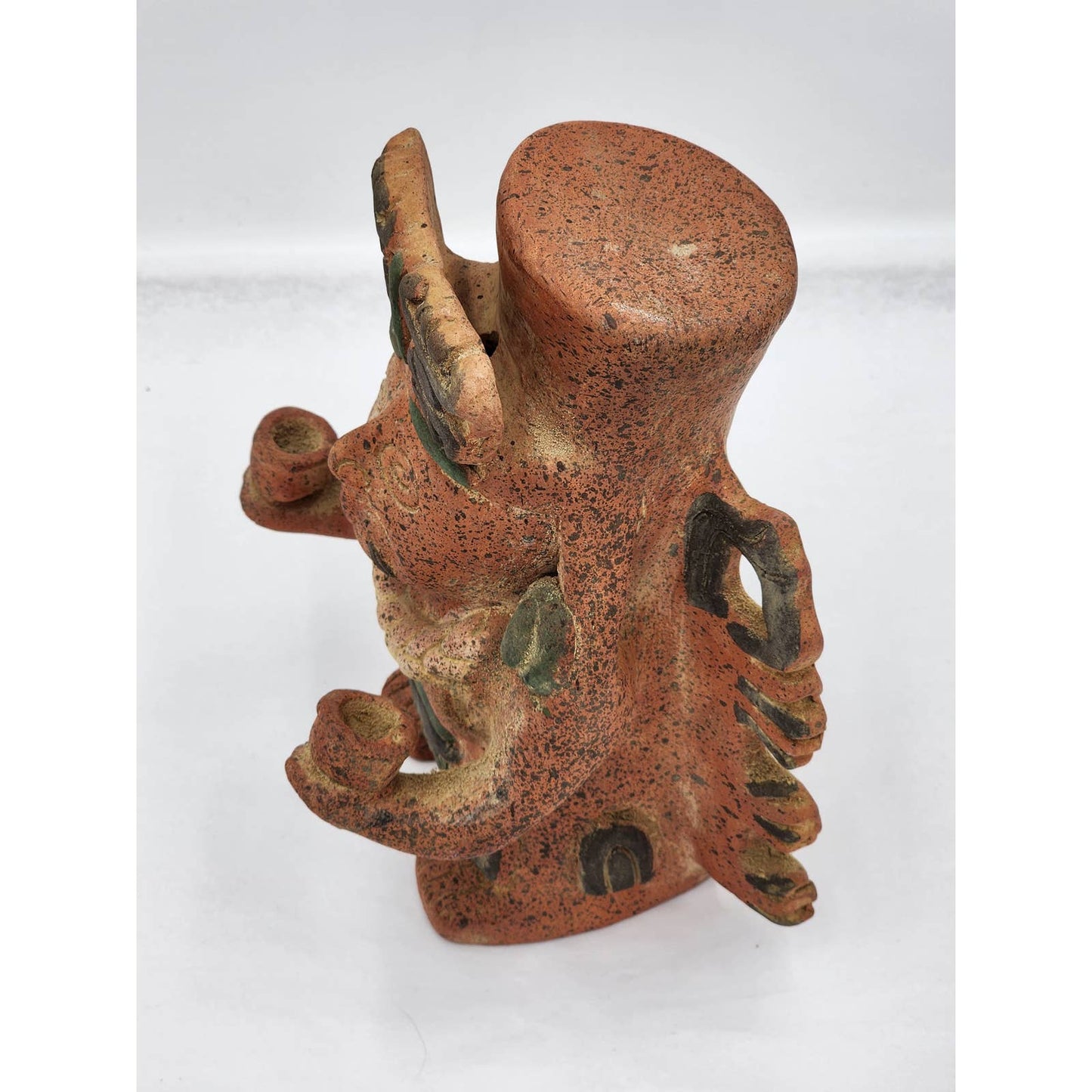 Vintage Mexican Folk Art Sculpture Aztec Style Statue Southwestern Style Art 9"