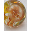 Paperweight Art Glass Orange Yellow Floral Vintage Collectible Home Office Decor