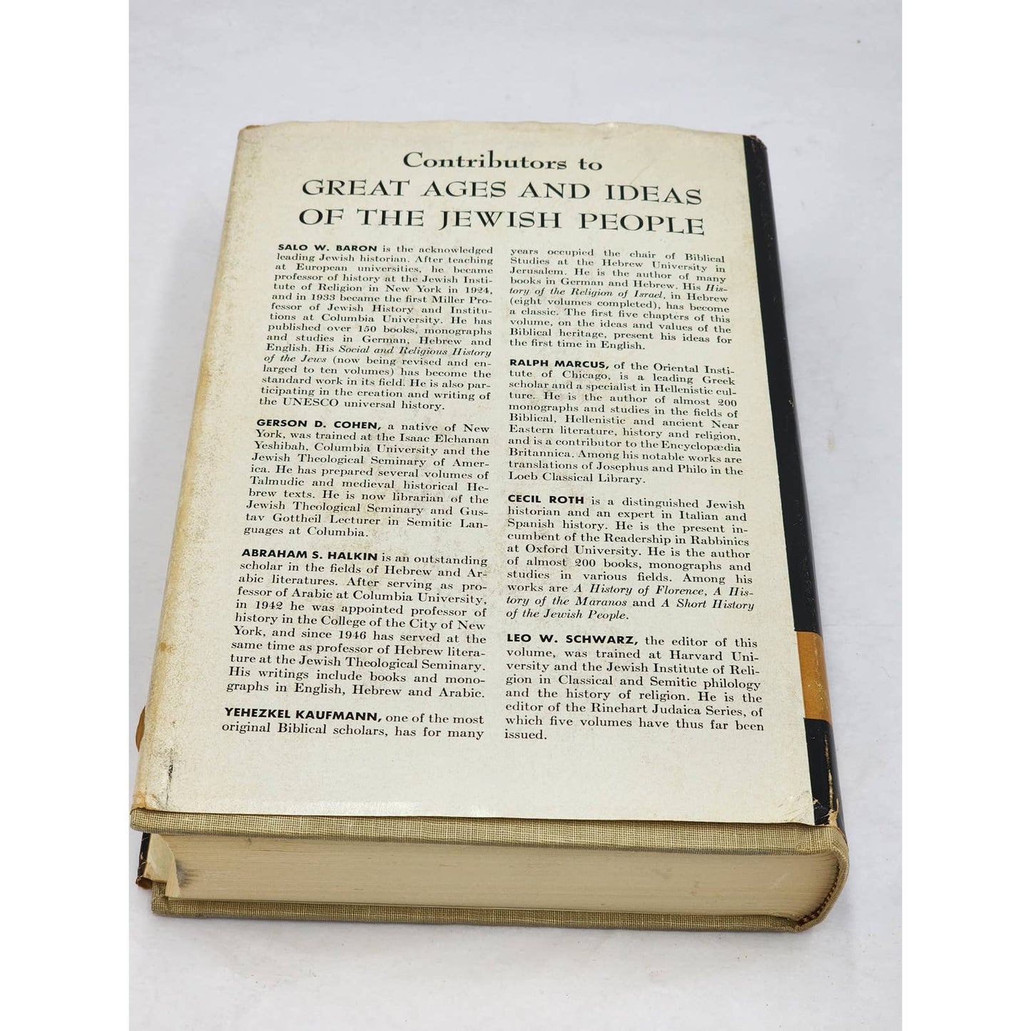 Great Ages Ideas Of The Jewish People By Leo Schwarz First Printing Vintage 1956