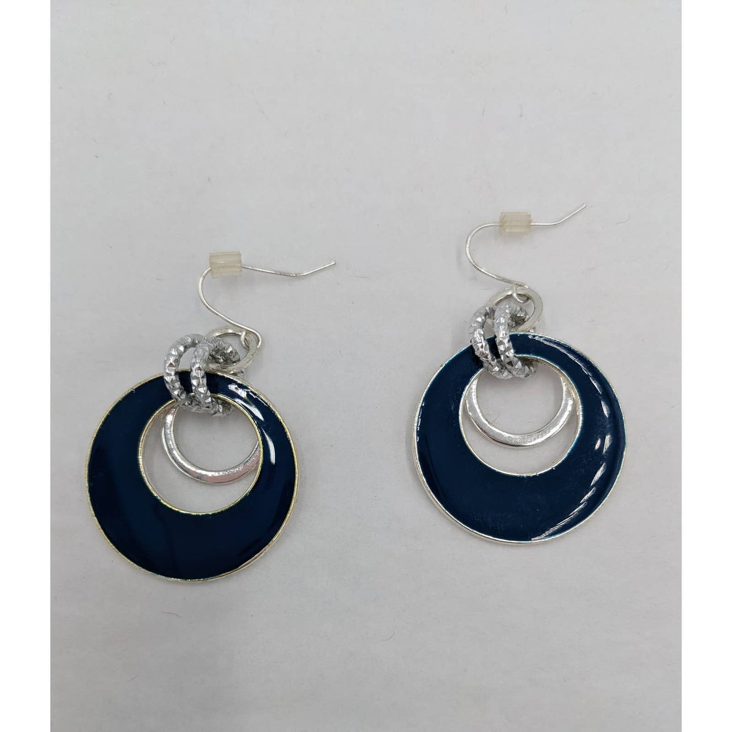 Double Circle Dangle Earrings Women Blue Fashion Elegant Classy Fashion Jewelry