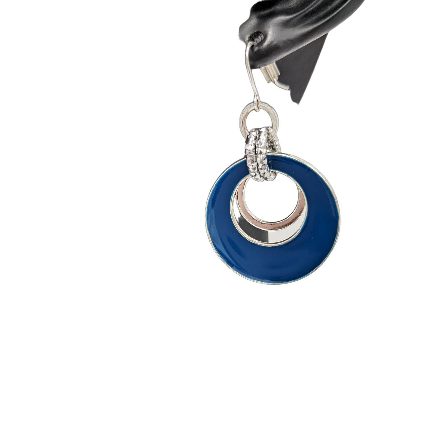 Double Circle Dangle Earrings Women Blue Fashion Elegant Classy Fashion Jewelry