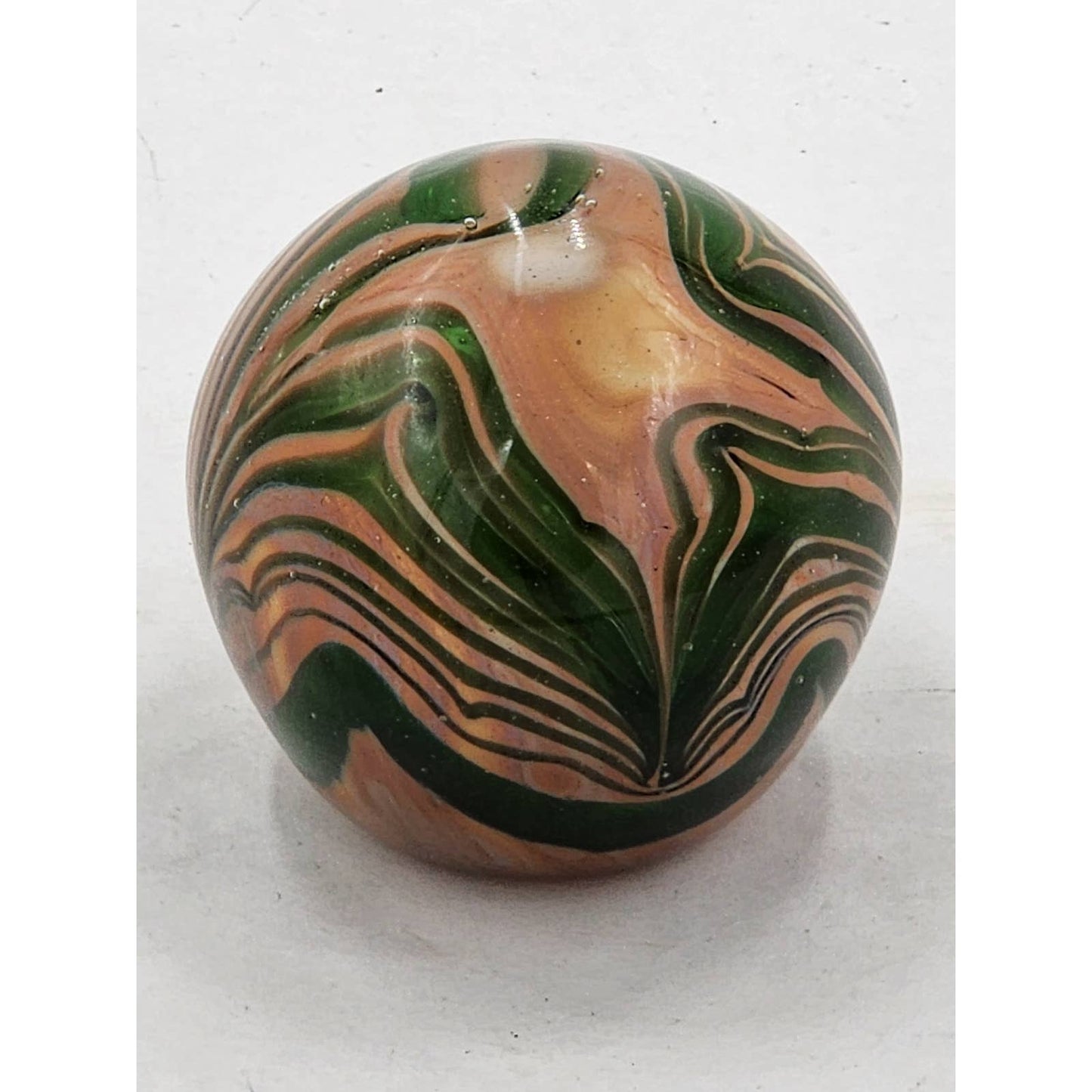 Paperweight Art Glass Emerald Green Swirl Vintage Collectible Home Office Decor