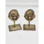 Laughing Buddha Pair Statue Figurines Brass Asian On Miniature Stand 3.5"