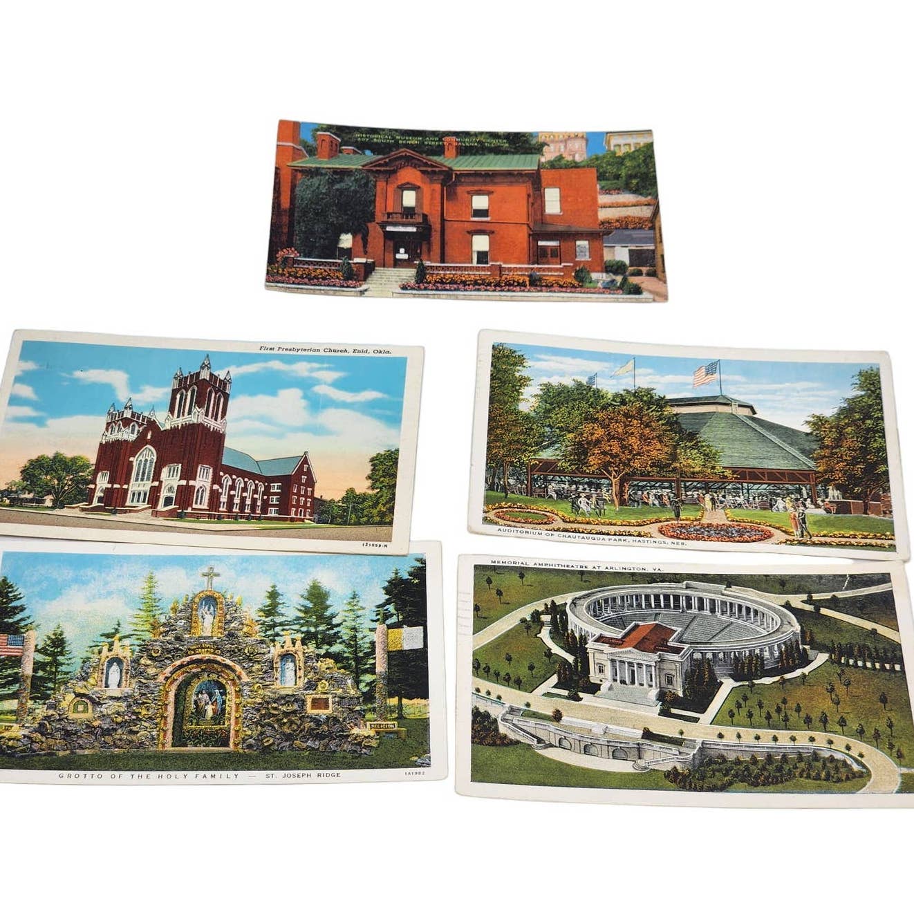c1929 Postcard Lot Chautauqua Park Hastings Nebraska Arlington St Joseph Ridge
