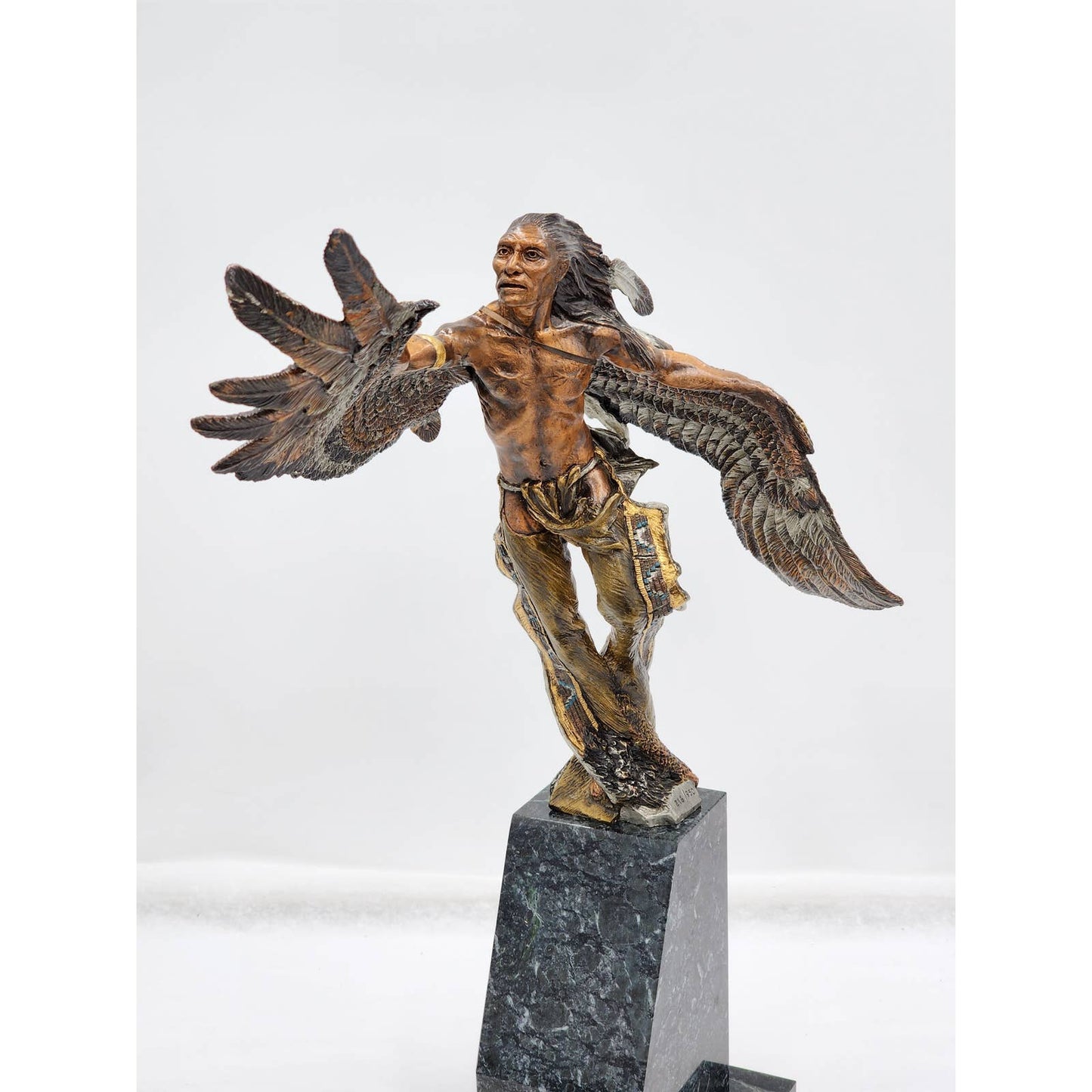Legends Dan Medina Sculpture Vision Quest Bronze Indian Western Vintage Limited