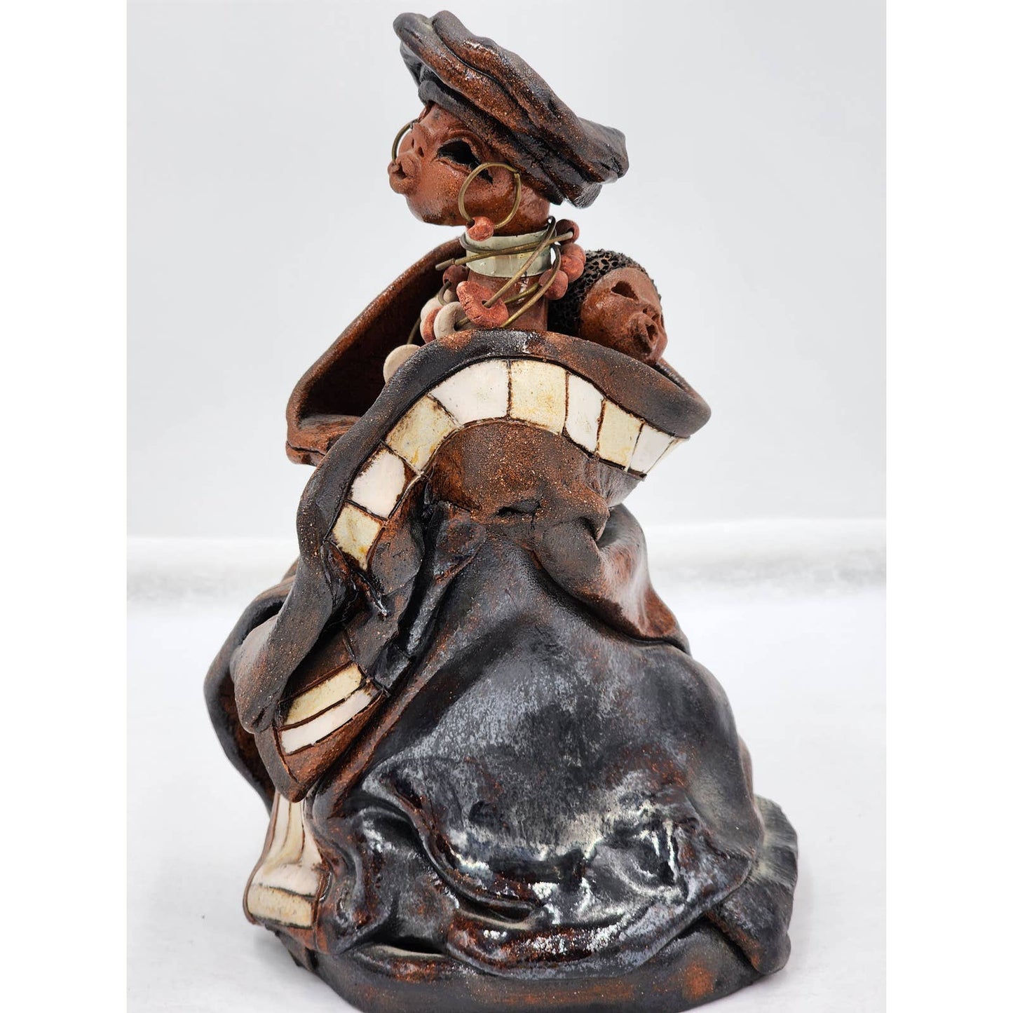 Tribal Art African Sculpture Woman Child Motherhood Ethnic Cultural Rare 10"