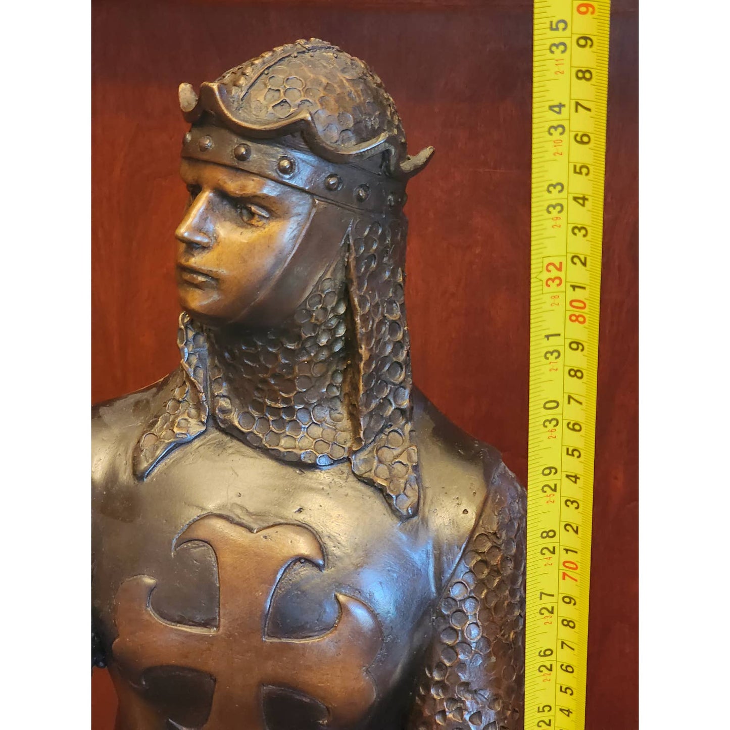 Knights Templar Crusader Bronze Sculpture Signed Giancarlo Le Preur Medieval 34"