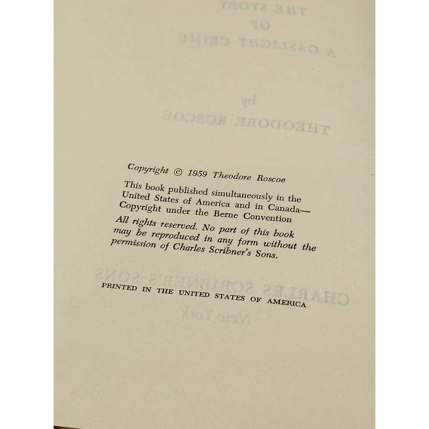 Only In New England By Theodore Roscoe The Story Of A Gaslight Crime 1959
