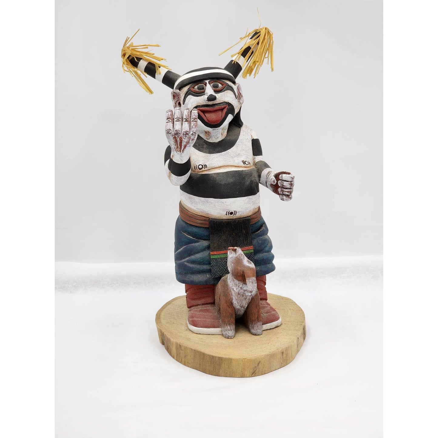 Kachina Doll Hopi Clown Neil David Vintage Native American Kewa Koyala Signed 11"